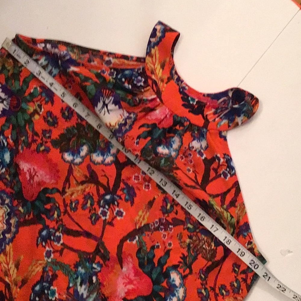 CATHRINES MALANDRINO MAXI ORANGE FLORAL DRESS SZ S - Picture 6 of 7